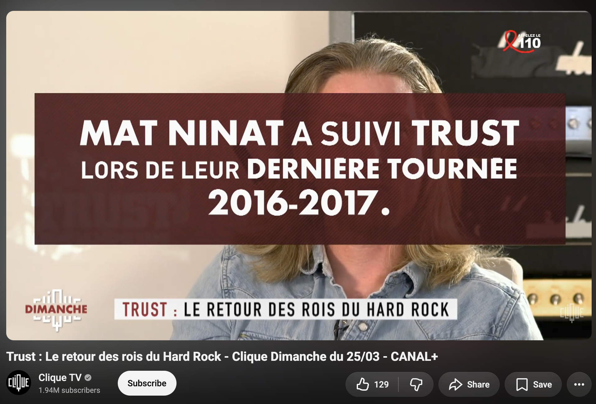 CANAL+ feature about Mat Ninat following TRUST during their 2016–2017 tour