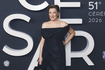Valeria Bruni Tedeschi on the red carpet at the 2026 César Awards ceremony at the Olympia in Paris. Valeria Bruni Tedeschi on the red carpet at the César Awards 2026 in Paris – photo by Mat Ninat for Canal+