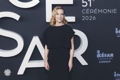 Léa Drucker on the red carpet at the 2026 César Awards ceremony at the Olympia in Paris. Léa Drucker on the red carpet at the César Awards 2026 in Paris – photo by Mat Ninat for Canal+
