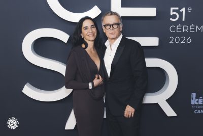Franck Dubosc and his wife Danièle Dubosc on the red carpet at the 2026 César Awards ceremony at the Olympia in Paris. Franck Dubosc and Danièle Dubosc on the red carpet at the César Awards 2026 in Paris – photo by Mat Ninat for Canal+